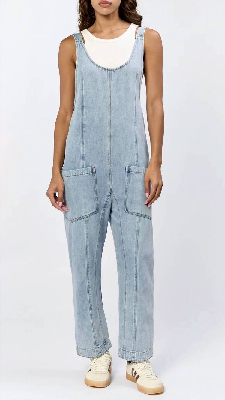 NEW DEAR JOHN DENIM julie oversized overalls in ocean
